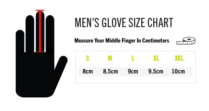 reebok gloves size chart