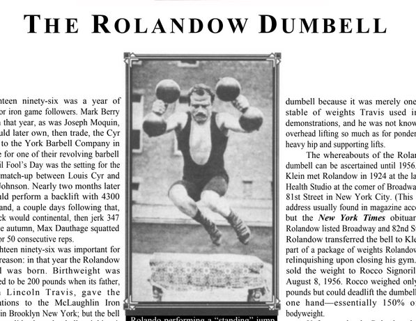 The Rolandow Dumbell – Iron Game History – August, 1991 | Rogue Fitness ...