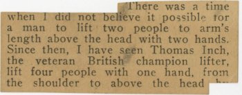 Thomas Inch feat of strength